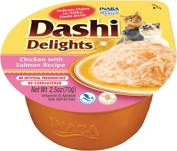 INABA Dashi Delights Chicken with Salmon Cat Food Topper & Treats