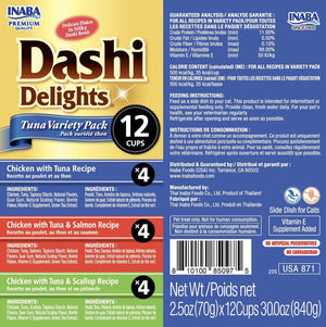 INABA Dashi Delights Tuna Variety Pack Cat Food Topper & Treats