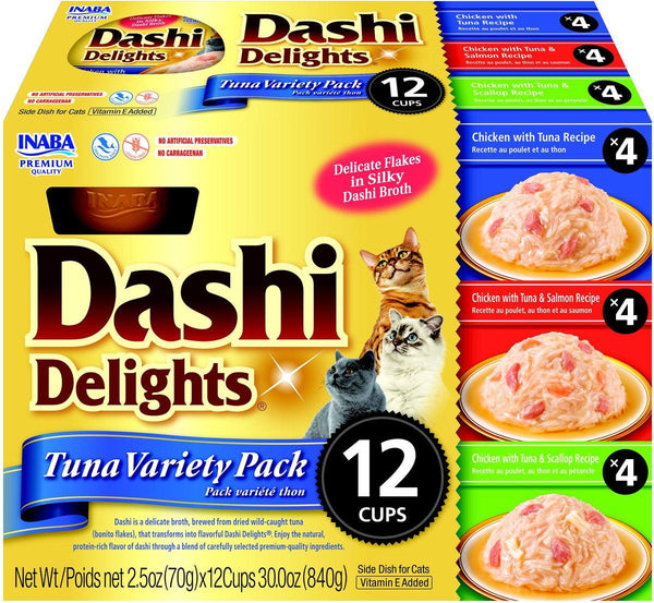 INABA Dashi Delights Pack Varié au Thon Garniture et Friandises pour Chat
