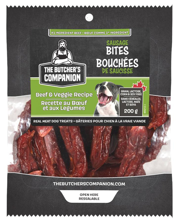 The Butcher's Companion Sausage Bites Beef & Veggie Dog Treats (CA)