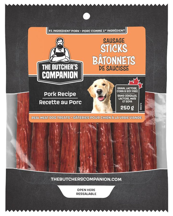 The Butcher's Companion Bâtonnets de Saucisse Porc Friandises pour Chiens (CA)