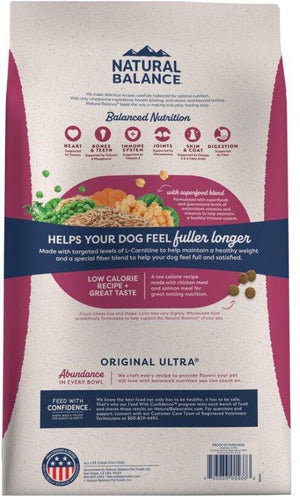 Natural Balance Ultra Fat Dogs Croquettes pour chiens au Poulet, Saumon & Orge