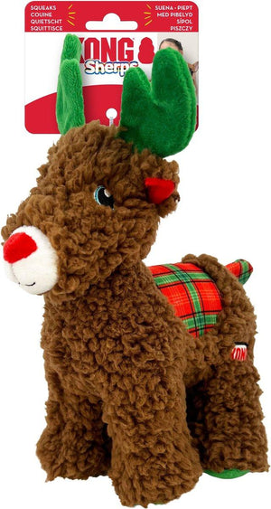 KONG Holiday Sherps Reindeer Dog Toy, Assorted Colors