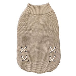 Ethical Fashion Pet Criss Cross Pet Sweater, Taupe