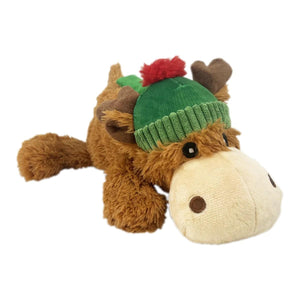 KONG Holiday Cozie Reindeer with Green Hat & Scarf Dog Toy