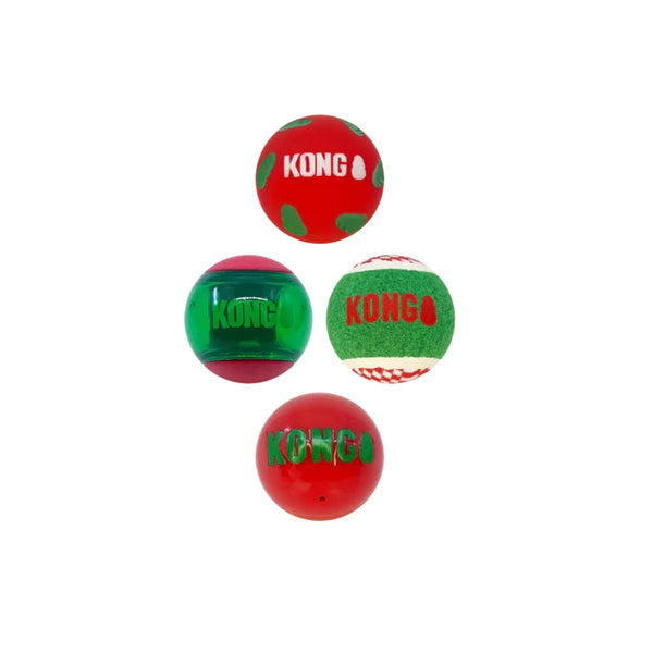 KONG Jouet pour chien Holiday Occasions Balles, assortiment moyen