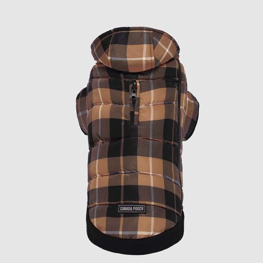 Canada Pooch Veste matelassée Prism pour chien, carreaux marron