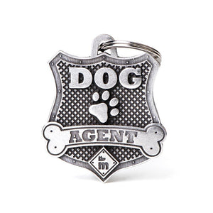 MyFamily Bronx Dog Agent Badge Pet ID Tag, Medium