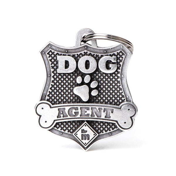 MyFamily Bronx Dog Agent Badge Pet ID Tag, Medium