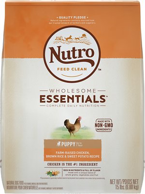Nutro Wholesome Essentials Pour Chiot Poulet d’élevage fermier, Recette à base de riz brun et patate douce Croquettes pour chien