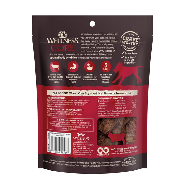 Wellness CORE Friandises pour chiens sans céréales au bœuf séché, 4 oz