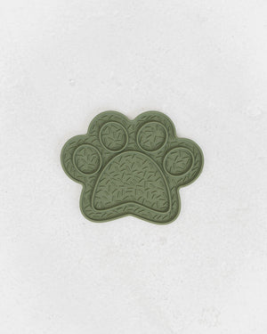 Dexypaws Paw Print Enrichment Licking Mat Dog Slow Feeder, Army Green