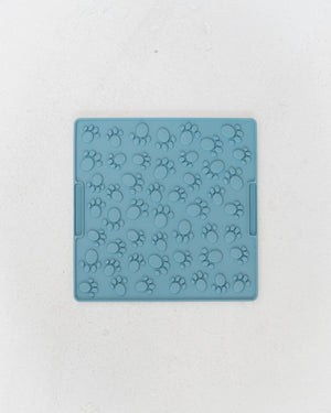 Dexypaws Paw Print Enrichment Licking Mat Dog Slow Feeder, Blue