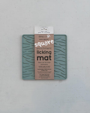 Dexypaws Square Textured Enrichment Licking Mat Dog Slow Feeder, Seafoam