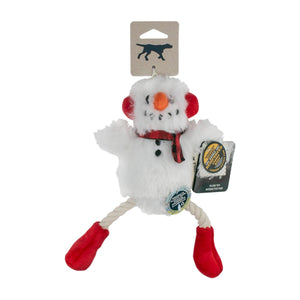 Tall Tails Holiday Snowman Pull-Through Rope Dog Toy