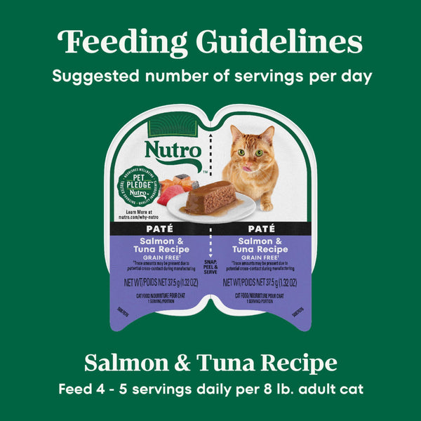 Nutro Perfect Portions Salmon & Tuna Pate Grain-Free Wet Cat Food Trays