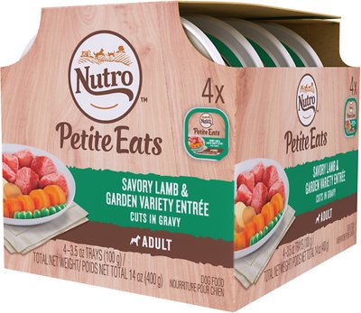 Nutro Adult Petite Eats Savory Agneau et Variété de Jardin Morceaux en Sauce Barquettes de nourriture pour chiens