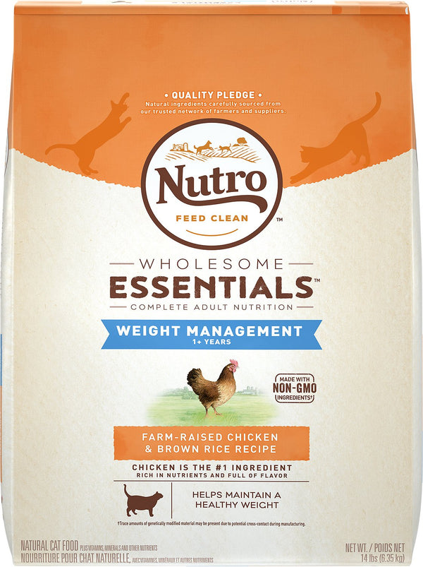 Nutro Wholesome Essentials Weight Management Adult Farm-Raised Chicken & Brown Rice Recipe Dry Cat Food
