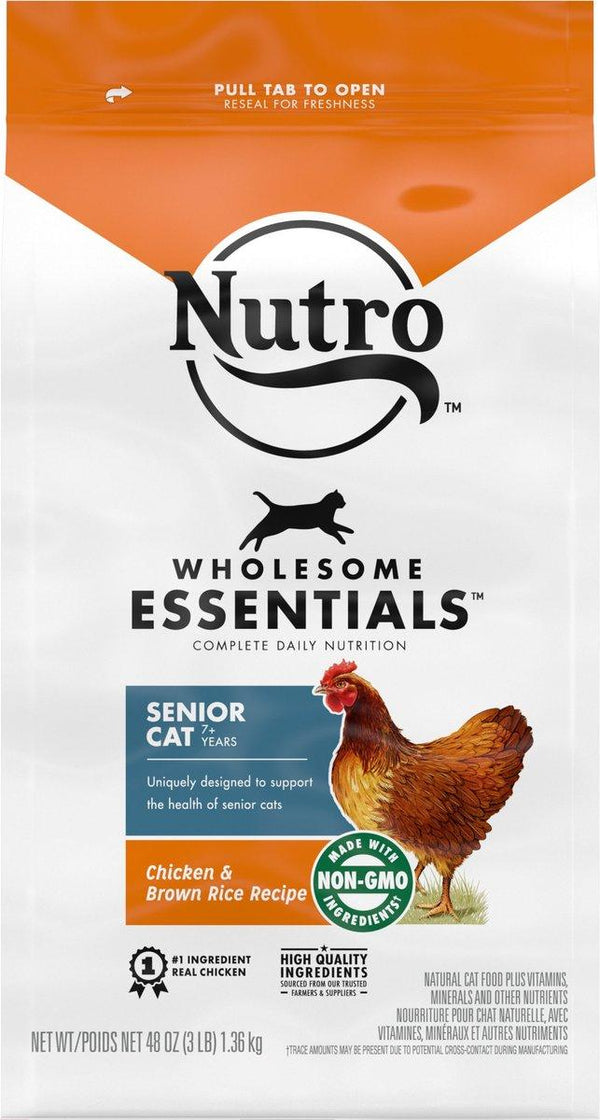Nutro Wholesome Essentials Recette Poulet et Riz Brun pour Chats Seniors 7+ Croquettes