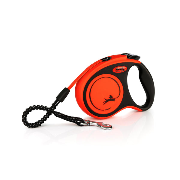 Flexi Xtreme Laisse rétractable ruban pour chien, Noir/Orange, Petit