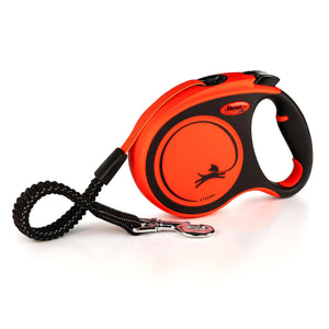 Flexi Xtreme Laisse rétractable ruban pour chien, Noir/Orange, Grand