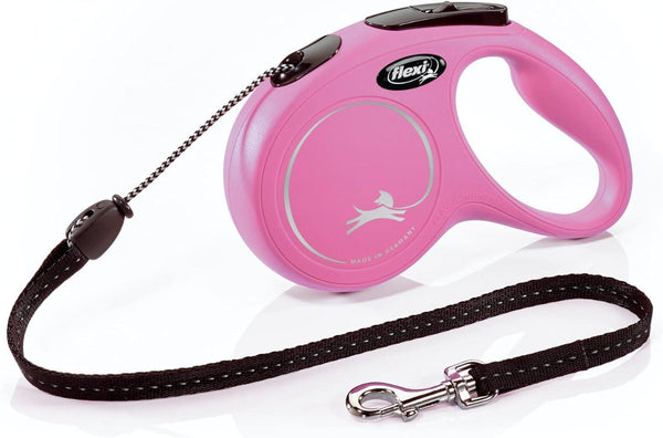 Flexi Classic Laisse rétractable corde pour chien, Rose, Moyen