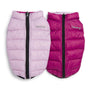 fabdog Pack N' Go Reversible Puffer Dog Coat, Purple Combo