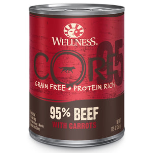 Wellness CORE 95% Grain-Free Beef & Carrots Wet Dog Food Can