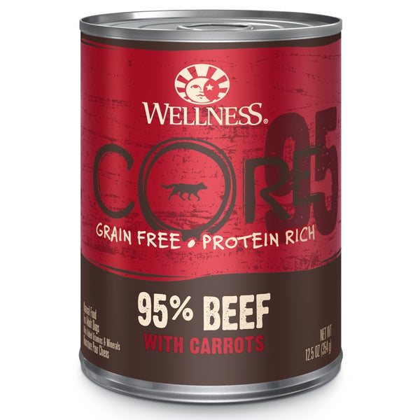 Wellness CORE 95% Grain-Free Beef & Carrots Wet Dog Food Can