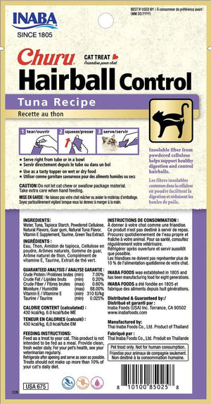 INABA Churu Hairball Control Tuna Recipe Cat Treats