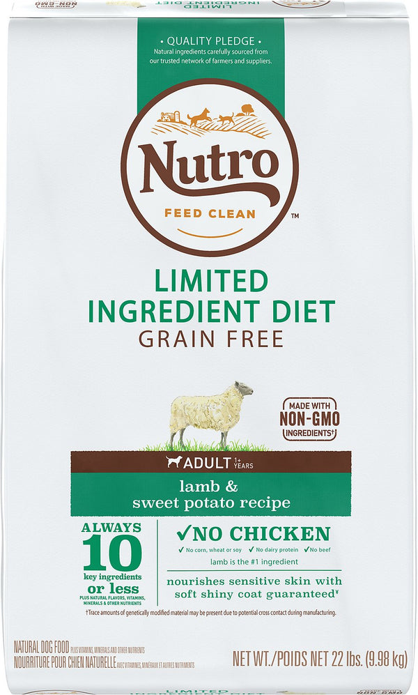 Nutro Régime à ingrédients limités Sans céréales Recette adulte à l'agneau et patate douce Croquettes pour chien