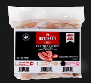 The Butcher's Pup Saucisses de porc sous vide surgelées pour chiens
