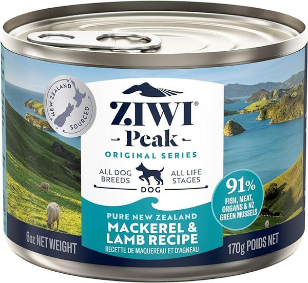 ZIWI Peak Mackerel & Lamb Recipe Wet Dog Food Can