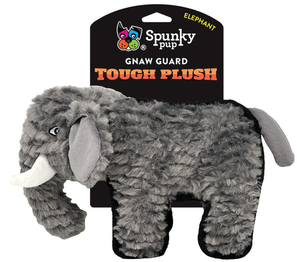Spunky Pup Jouet pour chien en peluche résistante avec triple couture Éléphant