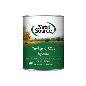 NutriSource Turkey & Rice Wet Dog Food Can