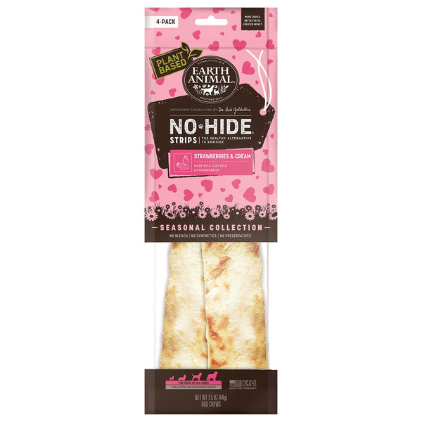 Earth Animal No-Hide Strawberries & Cream Strips Dog Treats