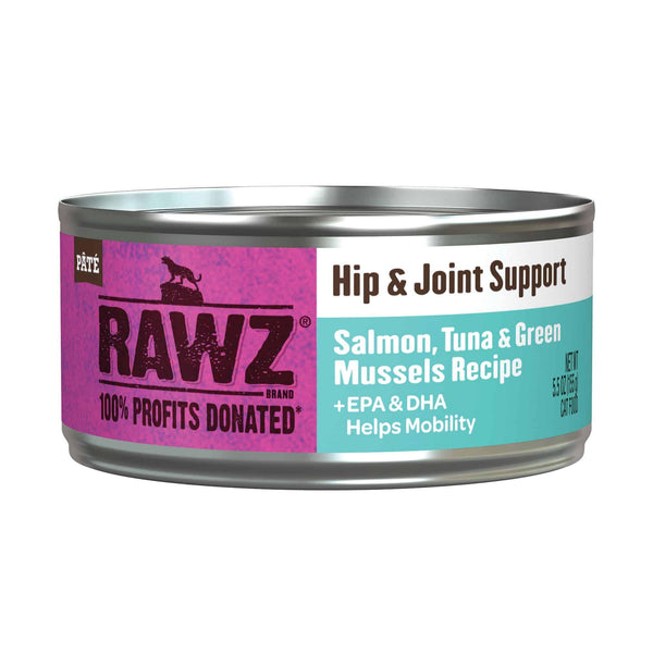 RAWZ Hip & Joint Support Salmon, Tuna & Green Mussels Wet Cat Food Can