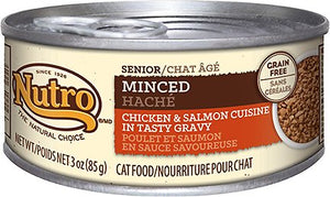 Nutro Senior Minced Chicken & Salmon Cuisine in Tasty Gravy Grain-Free Canned Cat Food