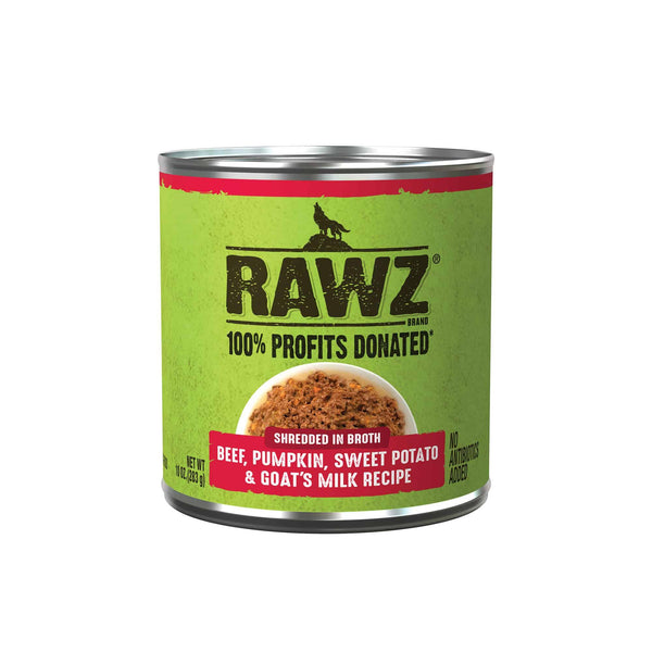 RAWZ Shredded Beef, Pumpkin, Sweet Potato & Goat's Milk Wet Dog Food Can
