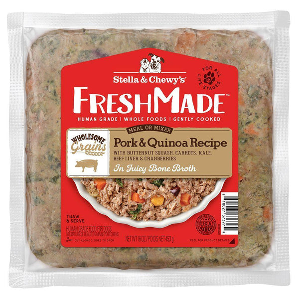 Stella & Chewy's FreshMade Porc & Quinoa Nourriture pour chien cuite doucement et congelée
