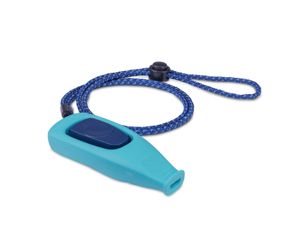 The Company of Animals Coachi Whizzclick Clicker et Sifflet 2-en-1 pour animaux, Bleu clair