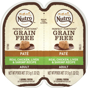 Nutro Perfect Portions Grain-Free Chicken Liver & Shrimp Recipe Cat Food Trays
