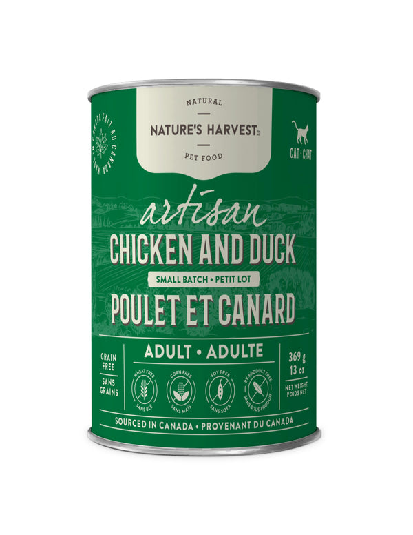 Nature's Harvest Artisan Chicken & Duck Wet Cat Food Can