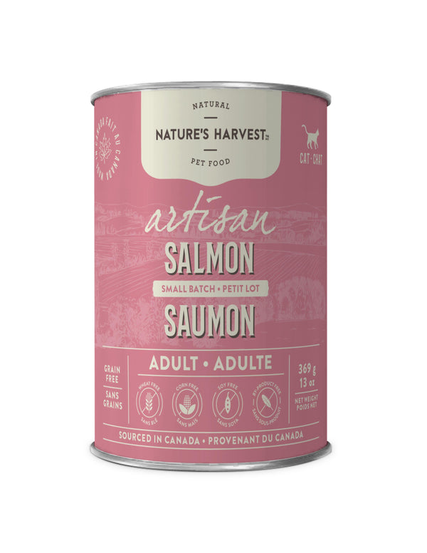 Nature's Harvest Artisan Salmon Wet Cat Food Can