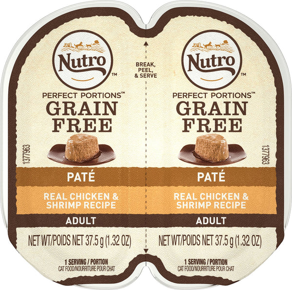 Nutro Perfect Portions Grain-Free Chicken & Shrimp Recipe Cat Food Trays