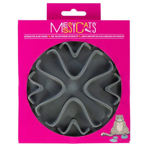 Messy Cats Gamelle interactive à alimentation lente pour chat, gris frais