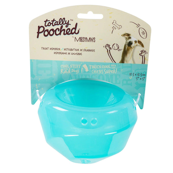Messy Mutts Totally Pooched Stuff'n Wobble Ball Jouet distributeur de friandises pour chien, bleu sarcelle