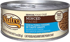 Nutro Senior Minced Cod & Tuna Cuisine in Tasty Gravy Grain-Free Canned Cat Food