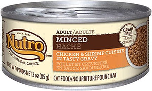 Nutro Adult Minced Chicken & Shrimp Cuisine in Tasty Gravy Grain-Free Canned Cat Food