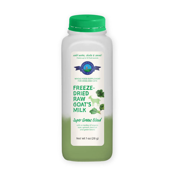 Shepherd Boy Farms Super Greens Blend Freeze-Dried Raw Goat's Milk for Dogs & Cats